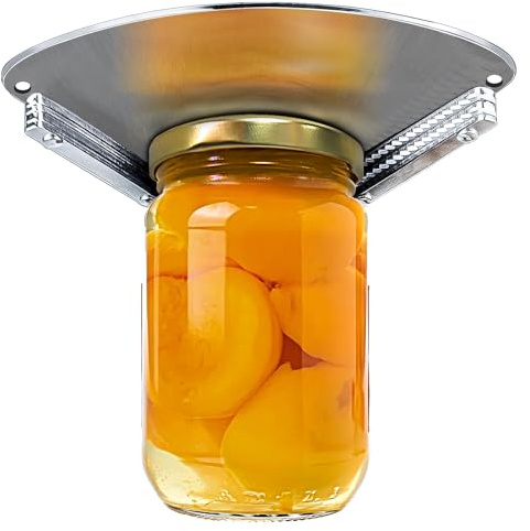 Verbesserter Edelstahl-Glasöffner unter dem Schrank für Senioren, Glasöffner unter dem Schrank für schwache Hände, Glasdeckel- & Flaschenverschlussöffner, Dosenöffner unter der Arbeitsplatte