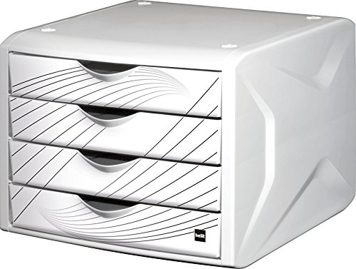helit H6129505 - Schubladenbox „the chameleon“, 4 Schubladen, white queen, weiß