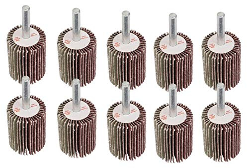 10 Stück Fächerschleifer 60 Körnung, Lamellenschleifer 30 x 40 x 6 mm für Bohrmaschine/Rotierendes Werkzeug, für Entfernen und Polieren von Rostfarbe