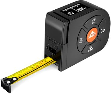 Aicevoos Laser Maßband, 3 in 1 Laser Entfernungsmesser 196ft/60m Digitales Maßband mit Laser, 16ft/5m Digitales Bandmaß mit LCD Hintergrundbeleuchtung, Pythagoras/Abstand/Fläche/Volumen Messung