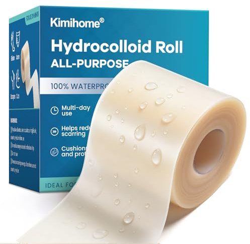 Hydrokolloid Pflaster Rolle – Kimihome Hydrokolloid Roll 6.5cm*5m Fuß mit Selbstklebeband – auf Maß zuschneidbar, ultra-saugfähiges Klebeband für Blasen – Erste-Hilfe-Set