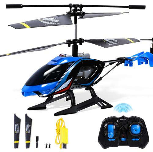 RC Hubschrauber, 2.4G Ferngesteuerter Helikopter mit LED-Lichtern, RC Helikopter Hubschrauber Spielzeug Kinder Indoor Outdoor für Jungen Mädchen 8 9 10 11 12 Jahre
