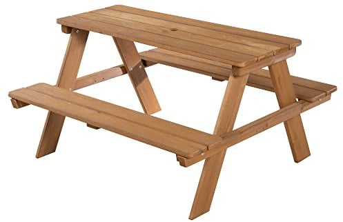 roba Kinder Outdoor+ Sitzgruppe Picknick for 4 – Garten Sitzgarnitur aus Massivholz – 4 Plätze – wetterfest – Teak-Optik