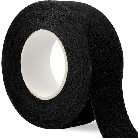 KMKANPO 1 Rollen 25mm×10m griffband,grip tape,Schläger Tape,Rutschfestes Hockey Griffband,Hockeyschläger Tape,für Badminton-Griff,Golfstange,Tennis-Squash-Schläger(Schwarz)
