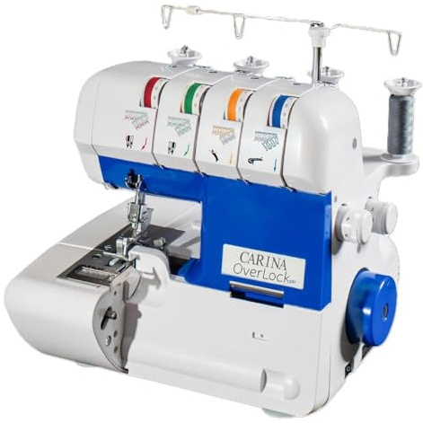 Nähmaschine Carina Overlock 1300 - vielseitige Overlock Nähmaschine für perfekte 3- und 4-Faden-Nähte zum Nähen, Säumen und Schneiden in einem Arbeitsschritt