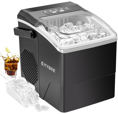 Eiswürfelmaschine Klein Ice Maker Leise - 2Größen von Bullet Ice Cube Maker Eiswürfel maschine Mini 9 Würfel in 6 Minuten Fertig Eiswürfelbereiter mit Tragbarem Griff für Büro Camping&Party
