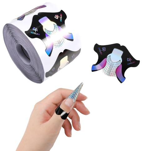 300 Stk Nagel Schablone, 1 Rolle Nagelschablonen, Modellier Schablonen Nagelverlängerung, Selbstklebende Gel Nagel Verlängerungs Spitzen, Nail Forms für nagel-Verlängerung Gel-Nägel Künstliche (B)