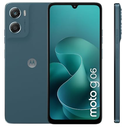Motorola Moto g06 Smartphone (Kratzfestes 6,88-HD+-Display Dank Corning Gorilla Glass 3, wasserabweisend, 50-MP-Kamera, 4/256 GB, 5100 mAh, TurboPower-Aufladen) Pantone Tapestry, inkl. Schutzcover