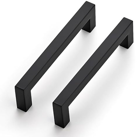 10 Stück Schrankgriffe 128mm Möbelgriffe Schwarz Griffe für Küchenschränke | Rostfreier Edelstahl, Geradliniges Griffprofil, Für Küchenschränke, Schubladen, Kommoden, Türen, Möbelprojekte, Wohnmöbel