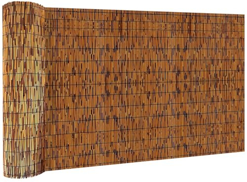 KOIUEYW Sichtschutz Schilfrohrmatte 90x500cm - Premium Schilfmatten Sichtschutz Zaun - Sonnenschutz, Windschutz & Wetterfest Schilfrohrmatte Beach für Garten, Balkon, Terrasse, Pergola - Braun
