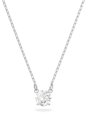 Swarovski Stilla Attract Halskette, Rundschliff, Weiß, Rhodiniert