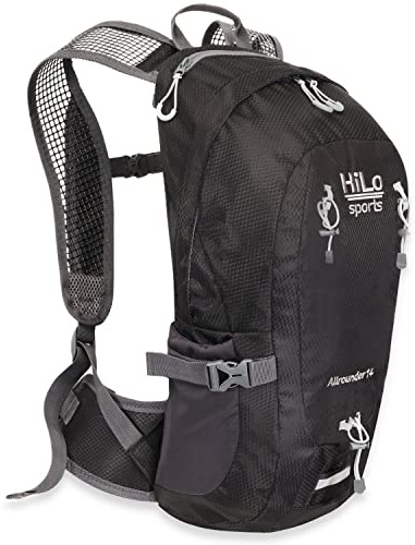 HiLo sports Radrucksack Allrounder 14 Liter - Fahrradrucksack mit Rücken Ventilationssystem - Wasserabweisender MTB Rucksack Sport - Tages Rucksack