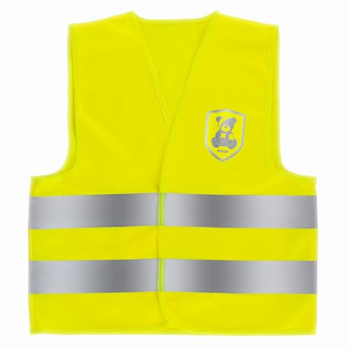 reer MyBuddyGuard Kinderwarnweste | Sicherheitsweste für Kleinkinder und Kinder | Reflektierend | Neongelb | Größe 110-140