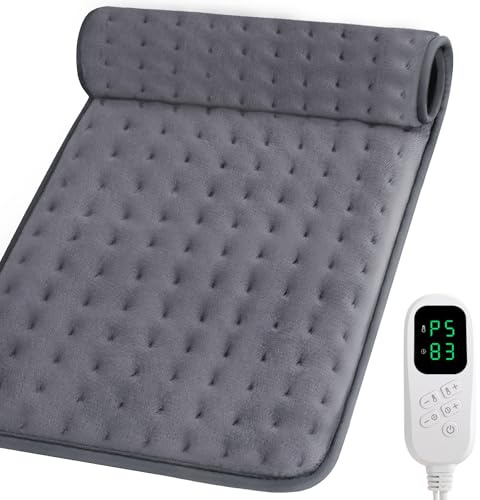 Elektrisches Heizkissen mit Abschaltautomatik, 30 x 60 CM Schnellheiztechnologie Wärmekissen mit 6 Temperaturstufen, Heizkissen für Rücken, Schulter, Bauch, Nacken, Maschinenwaschbar
