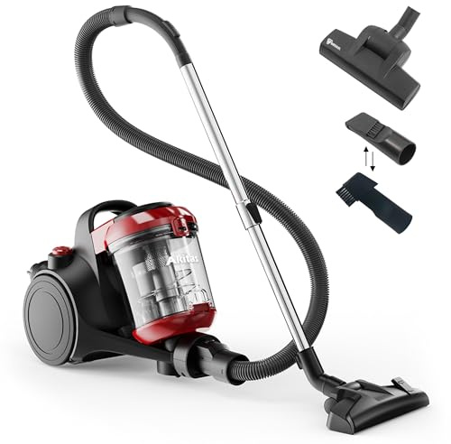 Akitas C10T 850W Beutelloser Staubsauger ohne Beutel Cat and Dog Tierhaare,Staubsaugerzylinder mit Deutschem Wessel Werk,28cm Breite Große Turbokopf-Spinnbürste