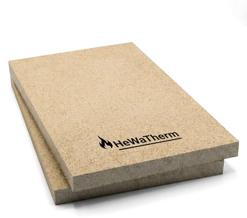 Vermiculite Schamotte-Ersatz, 2 Platten 500 x 300 x 30 mm, Feuerraum Auskleidung