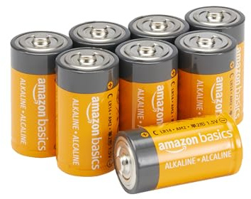 Amazon Basics Alkali-Batterien vom Typ C (Babyzellen), 1,5 V, 5 Jahre lagerfähig, 8 Stück