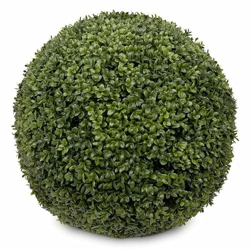 ambico Kunstpflanze Buchskugel Karl 33 - Durchmesser: 33 cm – für Haus und Garten - UV-beständig - Buchsbaumkugel künstlich