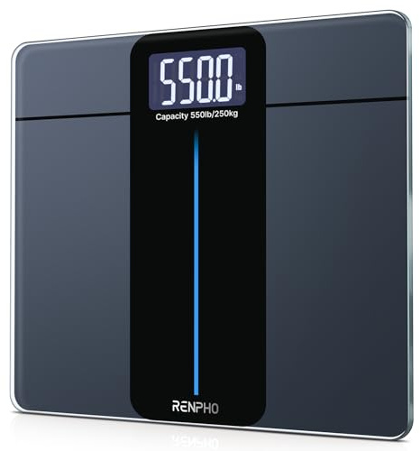 RENPHO Personenwaage Digital Testsieger 2026 – Personenwaage bis 250 kg, extra große Plattform 33 x 30 cm, extrem hohe Tragkraft, große LED-Anzeige, höchste Genauigkeit 50 g, Körperwaage Core 1L