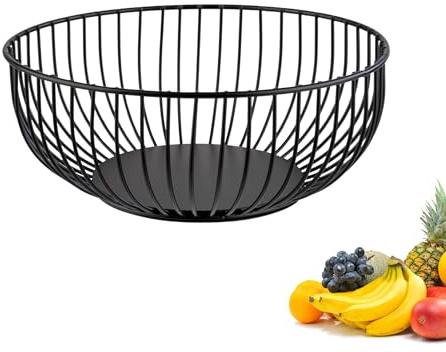 Westmark Drahtkorb Lumos Klein – Stilvolle Obstschale & Brotkorb – Dekorativer Metallkorb für Obst, Gemüse, Brot & Brötchen – Schwarz, 20 cm, Pe