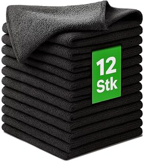 Kemes Putzlappen Mikrofasertücher Putztücher Set 12er Pack zur trockenen und feuchten Anwendung - Microfaser Küchentuch Poliertuch Reinigungstuch (12)