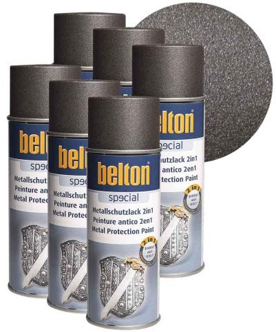 6 x Belton Metallschutzlack 2in1 (DB 703) anthrazit 0,4l (Lackspray)