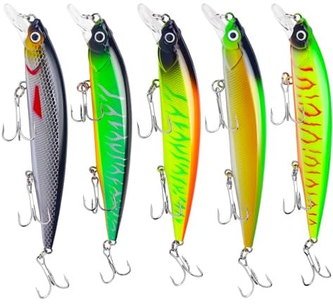 5 Stück Hecht Köder, 14cm/18.3g Wobbler Hecht, Groß Kunstköder Zander ür Süß und Salzwasser, Raubfisch, Angeln Hechtköder Wobbler, Geschenke Geburtstagsgeschenk für Männer Papa