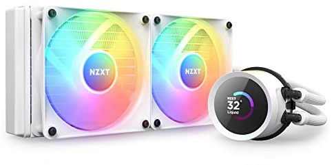 NZXT Kraken Serie – AIO CPU-Flüssigkeitskühler – Anpassbares LCD-Display – Hochleistungs-Lüfter – Kompatibel mit Intel® & AMD® Sockel – 240 RGB – Weiß