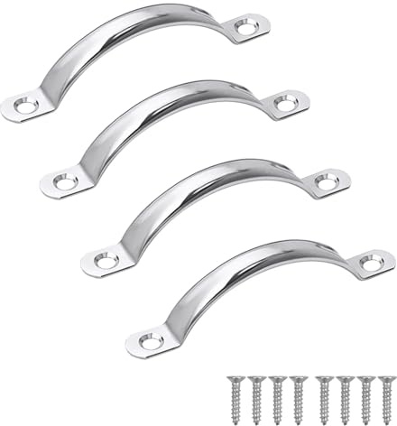 ORTAVA 4 Stück Schrank Türgriff Edelstahl Möbel Griffen Schrankgriffe Küchengriffe Schubladengriffe mit Schrauben (Bohrlochabstand: 80 mm)