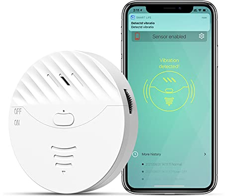 WiFi-Tür-Fensteralarm: Smart Fensteralarm, Vibrationssensoren mit 130 dB Alarm und kostenlose App-Benachrichtigungen, kompatibel mit Alexa Google Home, Sicherheitsalarmsensor für Kinder, Garage, Büro