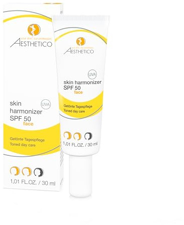 AESTHETICO skin harmonizer SPF 50, 30 ml | Getönte Tagespflege mit SPF 50, kaschiert Rötungen, ideal bei Akne und Rosacea, als Make-up-Ersatz geeignet