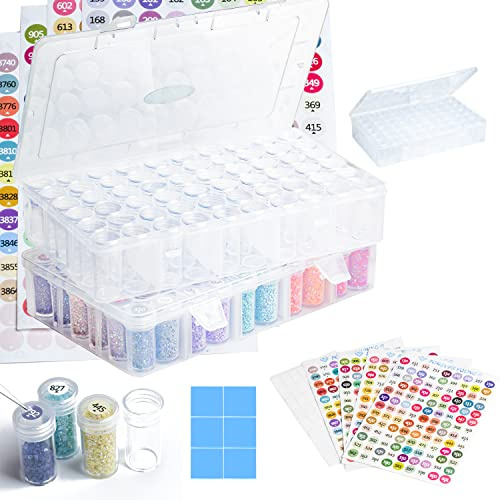 forever young Diamond Painting Steine aufbewahrungsbox, 2er-Pack 120 Fächer | Ordnet Diamond Painting Zubehör mit 120 Fächern und Aufklebern. Hält Steine sauber sortiert. Diamanten nicht enthalten.