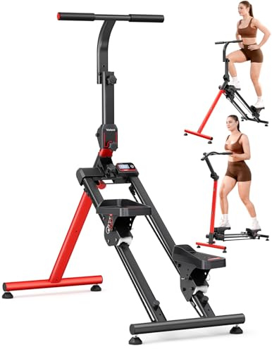 YOLEO Einstellbarer Widerstand Stair Stepper für Zuhause, Klappbarer Stepper mit 3 Trainingsmodi, Compact Cardio Übung Stair Climber mit XXL-Trittflächen, 90% Vormontiert Stairmaster mit Haltegriff