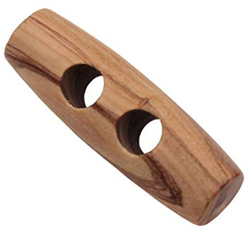 5 Stück Holzknöpfe aus echtem Oliven Holz Knebel Toggle oval europäische Fertigung Holz Knöpfe, Naturknöpfe (35mm)