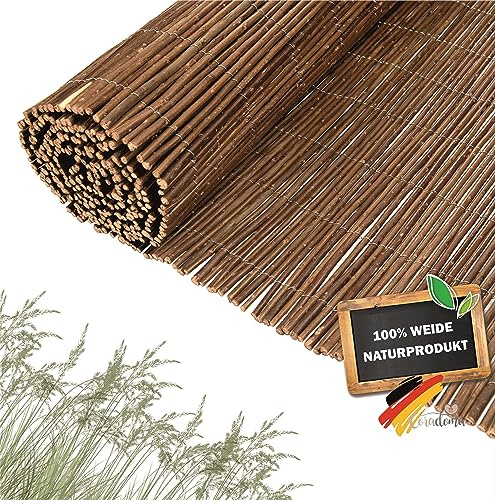 Coradoma Weidenmatte Sichtschutz 140x500cm | Sichtschutzmatte aus Weide für Balkon, Garten und Terrasse | natürlicher Zaun Sichtschutz Balkonsichtschutz Lärmschutz Windschutz