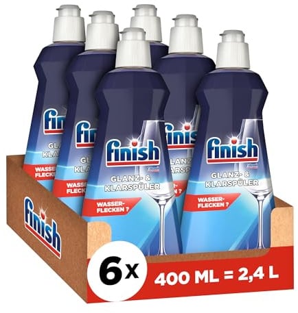 Finish Glanz- und Klarspüler – Für strahlendes und trockeneres Geschirr ohne Wasserflecken – Megapack mit 6 x 400 ml