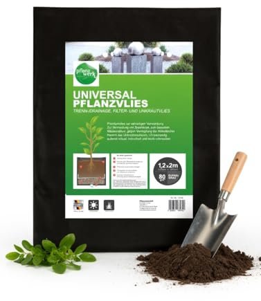 Pflanzwerk® Pflanzkübel UNIVERSAL Unkrautvlies + Drainagevlies 120x200cm 80g/m² *Frostbeständig* *UV-Schutz* *Qualitätsware*