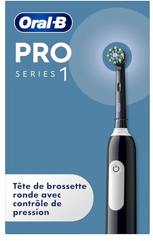 Oral-B Pro Series 1 Elektrische Zahnbürste/Electric Toothbrush, 1 Aufsteckbürste, 3 Putzmodi und Drucksensor für Zahnpflege, Reiseetui, Designed by Braun, black
