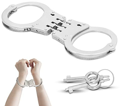 Profi Handschelle aus robusten Stahl incl. 2 Schlüssel Polizei Handschellen sehr stabil Security Ausrüstung Handcuffs