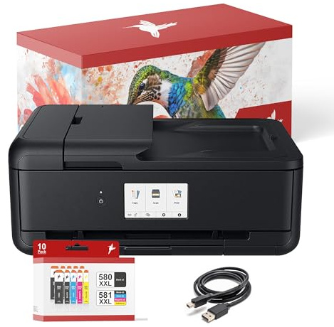realink Bundle TS9550a Drucker (A3 mit Scanner und Kopierer) mit 10 XXL Druckerpatronen