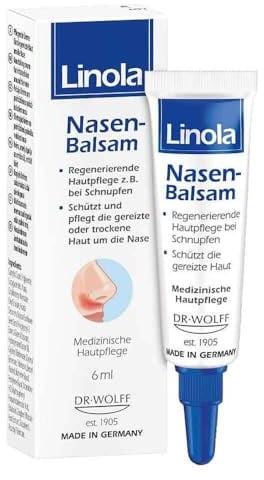 Linola Nasen-Balsam - 6 ml | Bei trockener und gereizter Nasenhaut | Feuchtigkeitspflege bei Schnupfen und Allergien