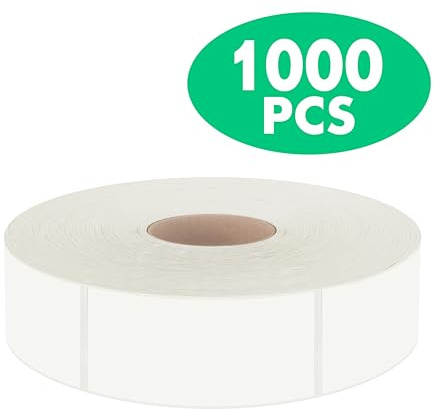 Hebayy 1000 wasserdicht entfernbare Etiketten Selbstklebend Haushaltsetiketten,wasser und öldicht mit Perforationslinie für Lebensmittelbehälter, Gläser-, Speisekammerorganisation（2.5 x 5 cm）