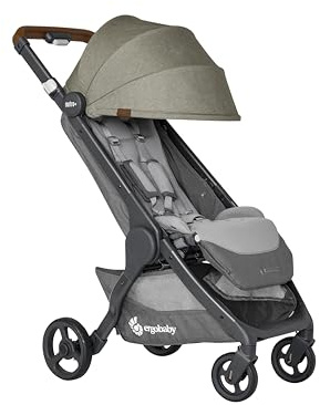 Ergobaby Metro+ Deluxe Kinderwagen Buggy mit Liegefunktion, Premium Kinder-Buggy ab Geburt bis 22kg, Zusammenklappbar und Autositz Kompatibel, höhenverstellbarer Lenker, Empire State Green