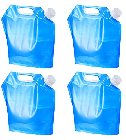Yibaijia 4 STK 5L Faltbarer Wasserkanister Faltbar, Trinkwasserkanister Faltkanister, Camping Wasserkanister Faltbar Wasserbehälter für Outdoor Camping Festival Wasserbeutel Wassersack (5L)