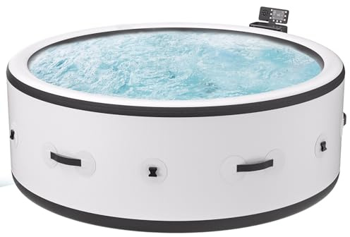 B&Y Whirlpool mit 3-stufiger Wellenfunktion und 6 Ambientebeleuchtung | Isolierte Abdeckung，Automatische Inflation & Deflation，Heizfunktion，Robuste Materialien