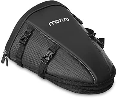 MOSISO Motorrad Hecktasche Multifunktionale wasserdichte Polyester Aufbewahrung Satteltasche, 10L Outdoor Sport Motorrad Rücksitz Leichter Tankrucksack Werkzeug Tragetasche mit Schultergurt,Schwarz