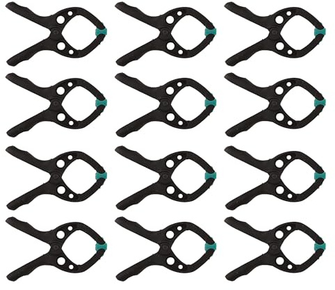 wolfcraft Federzwinge MINI 30 Set I 12 Stück Allzweckklemmen für Haushalt & Bastelarbeiten I Ergonomisch & robust mit 30 mm Spannweite - 8653000