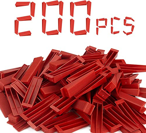 Deuvuo 200 Stück Fliesenkeile,Revolutionär Kunststoffkeile – Verabschieden Sie sich von schrägen Fliesen mit diesen Premium-Keilen (90 mm x 16 mm)