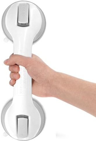 Newthinking Haltegriff Dusche ohne Bohren, Haltegriff mit Saugnapf 1 Stück | Haltegriffe Bad Senioren, Rutschfester Haltegriff Dusche, Haltegriffe für Senioren, 30cm, für Glatte Fliesen, Wasserdicht