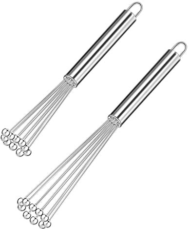 2 Stück Edelstahl Kugeln Küche Schneebesen Set Edelstahl Ball Schneebesen Set für Kochen, Mischen, Schlagen